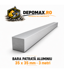 Bara patrata aluminiu 35 x 35 mm, 3 metri, EN AW-2007